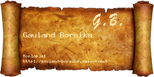 Gauland Borsika névjegykártya
